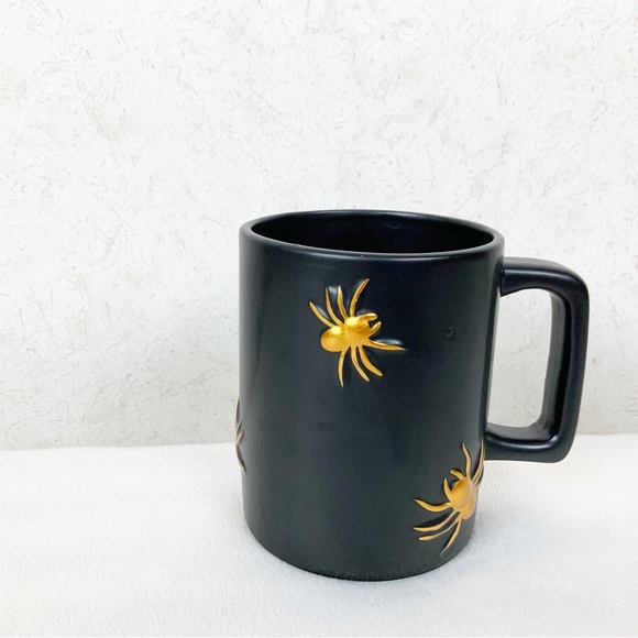 B Harbor Matte Black Gold Spider Mug 18 Oz Halloween Spooky - Picture 3 of 7